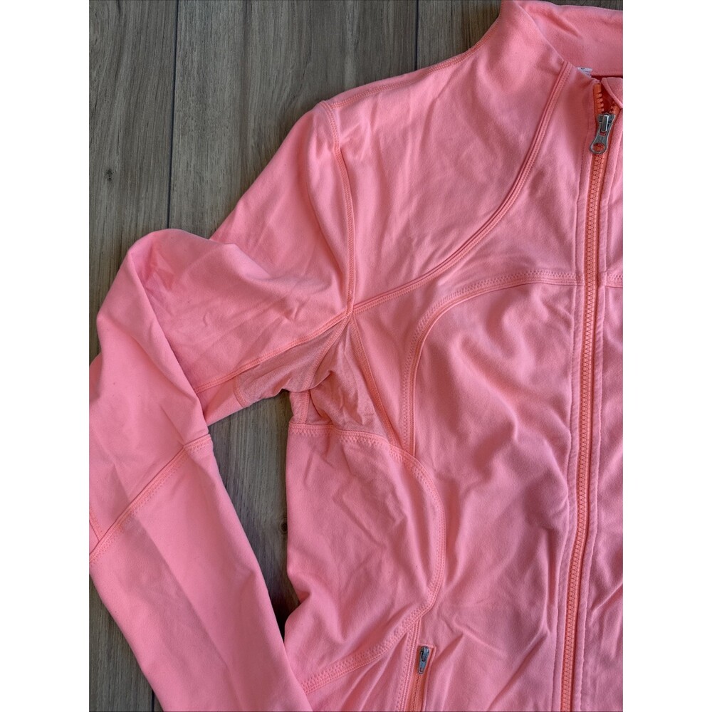 LULULEMON sz 12 DEFINE Jacket SUNNY CORAL Tangerine Peach Athletic Stretch *Luon - Picture 3 of 9